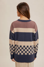 Load image into Gallery viewer, Check Mate Sweater: Navy