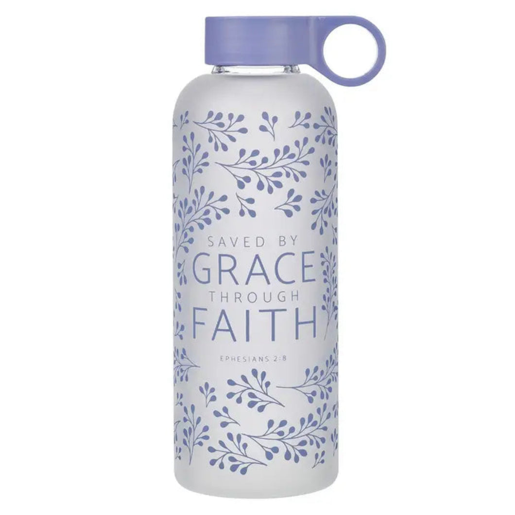 Eph. 2:8 Glass Water Bottle