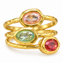 Load image into Gallery viewer, Jewel 18K Plt Ring: 7