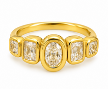 Load image into Gallery viewer, 5CZ 18K Ring: 7