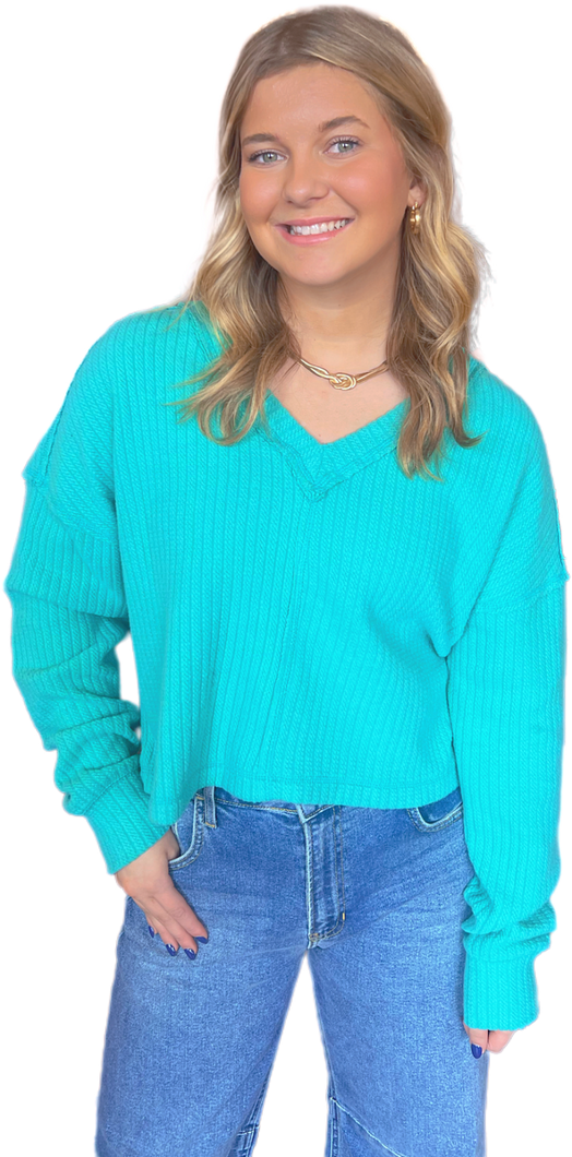 Social Call Top: Aqua