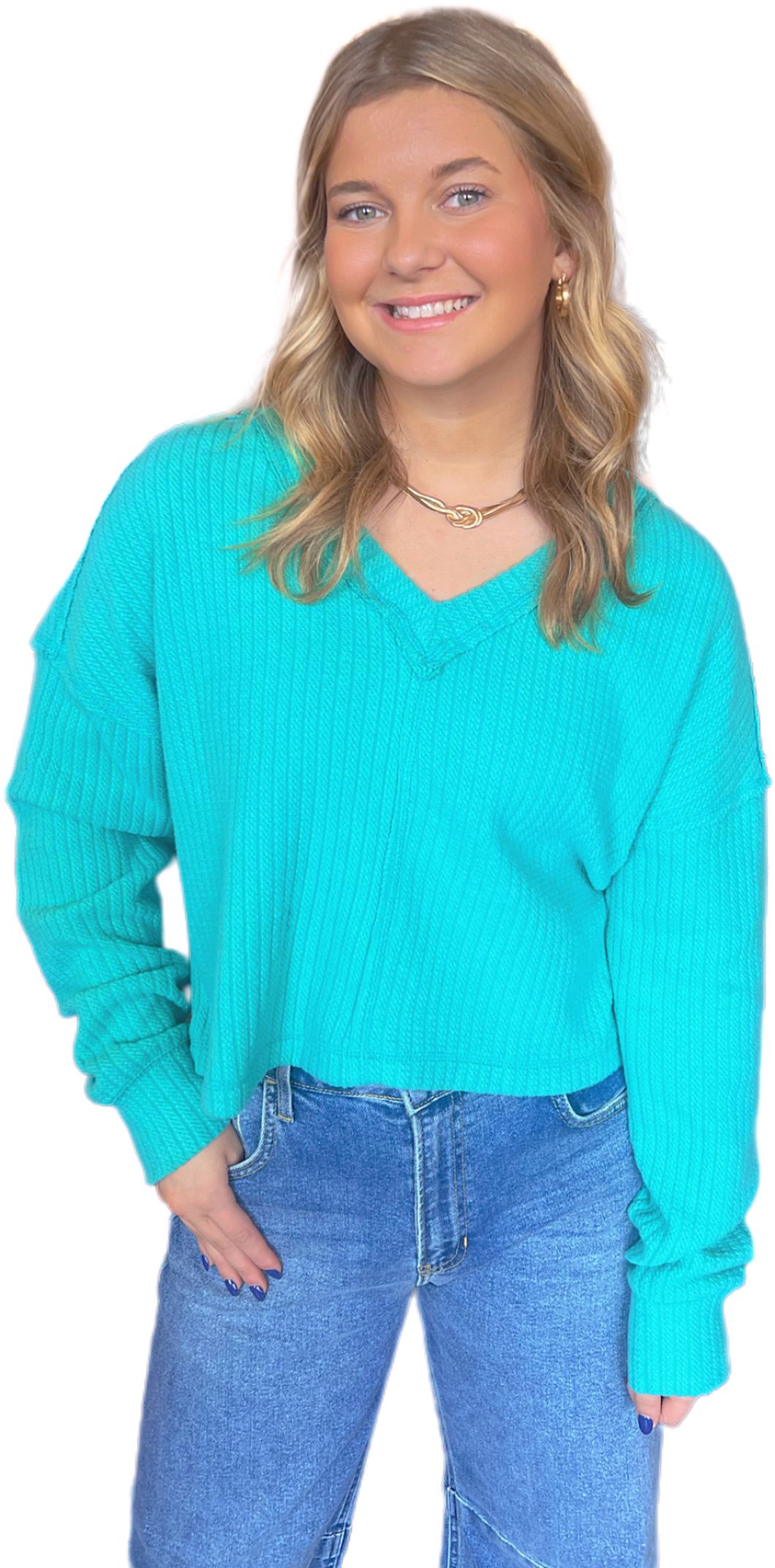 Social Call Top: Aqua