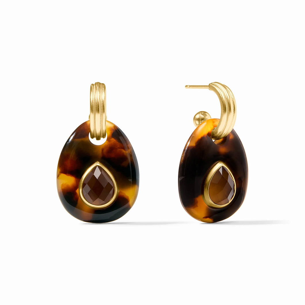 JV Carnaby Hoop & Charm Earring: Tortoise