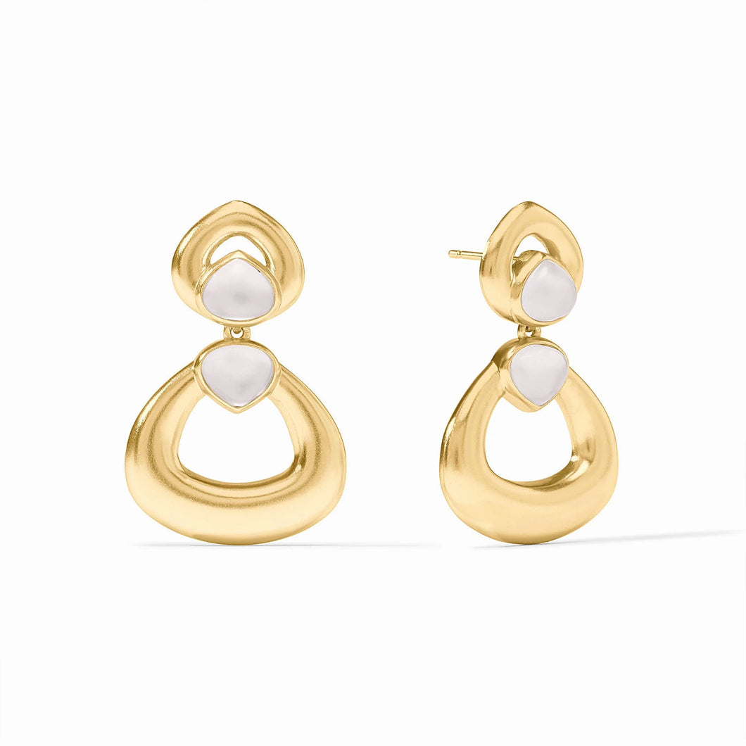 JV Dolce Statement Earrings: Ivory