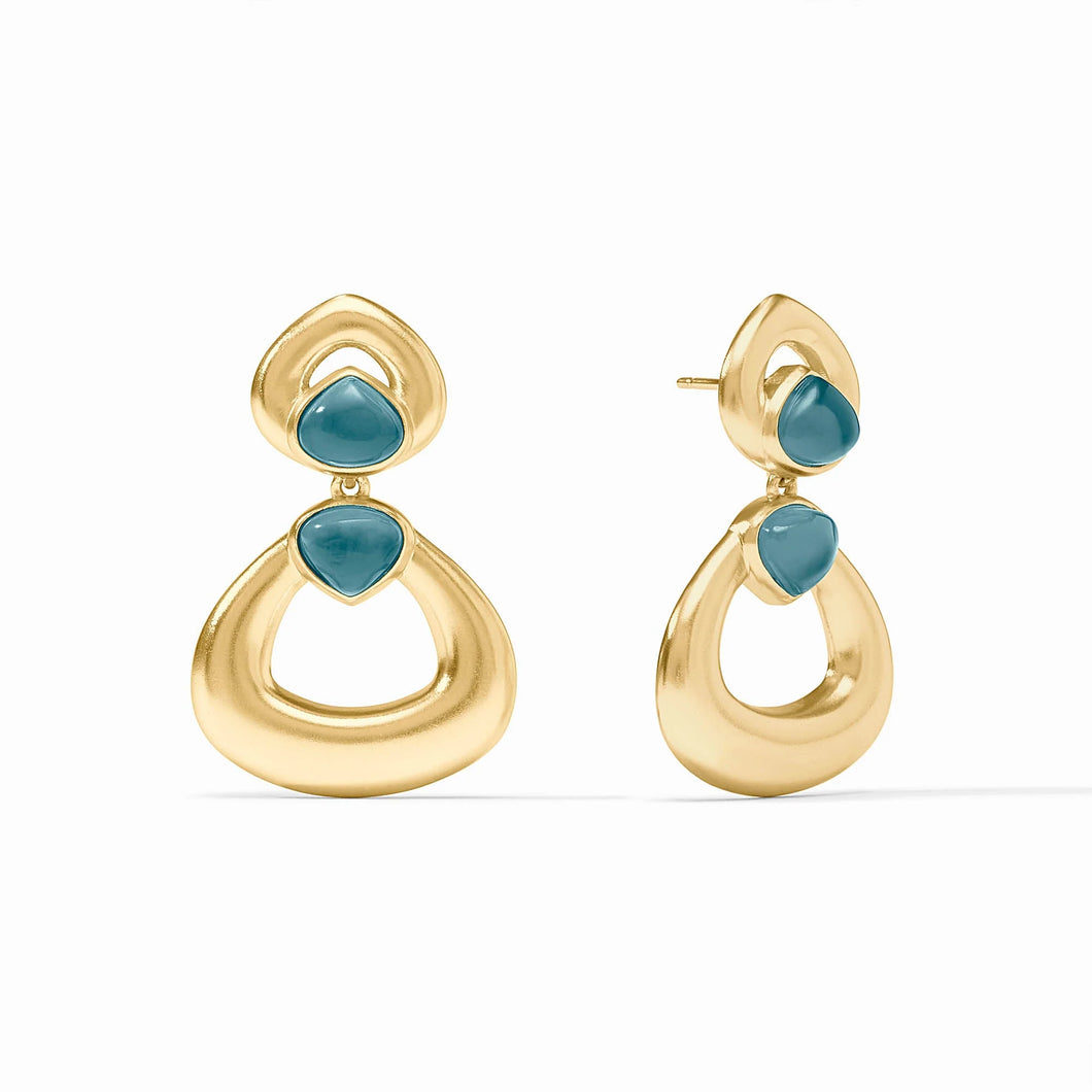 JV Dolce Statement Earrings: Montana Blue