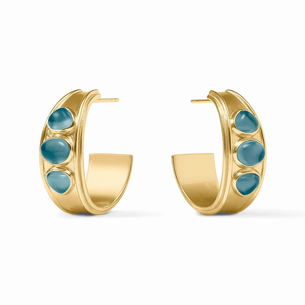 JV Dolce Blue Stone Hoop: Medium