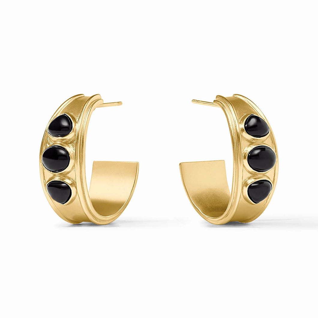 JV Dolce Black Stone Hoop: Medium