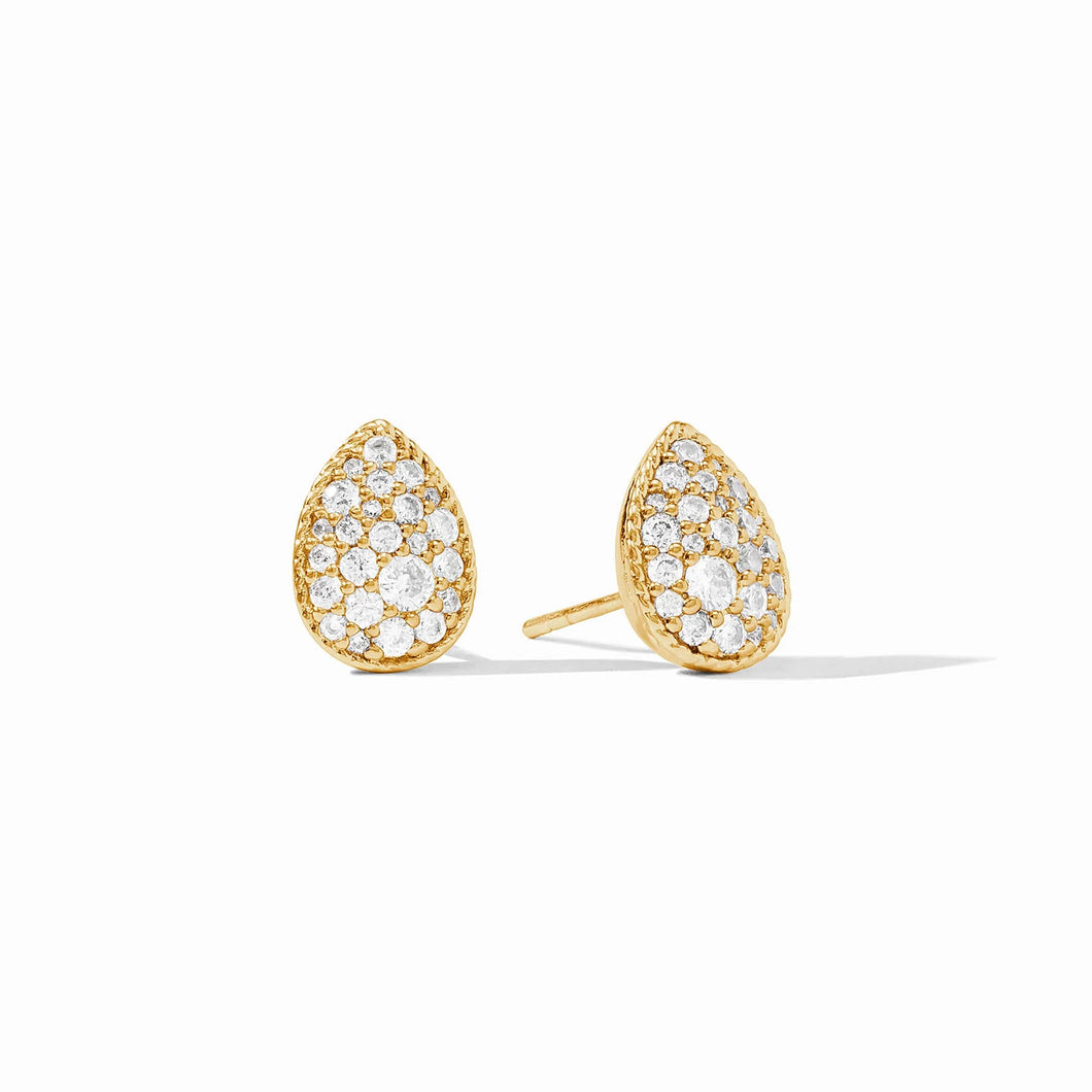 JV Pave Teardrop Stud: CZ