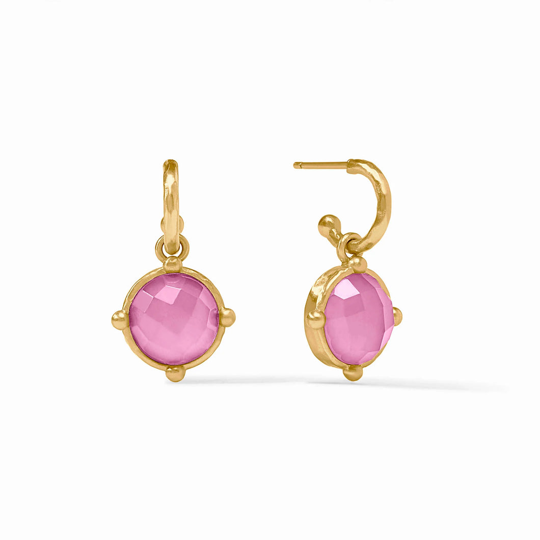 JV Honeybee Hoop & Charm Earring: Pink