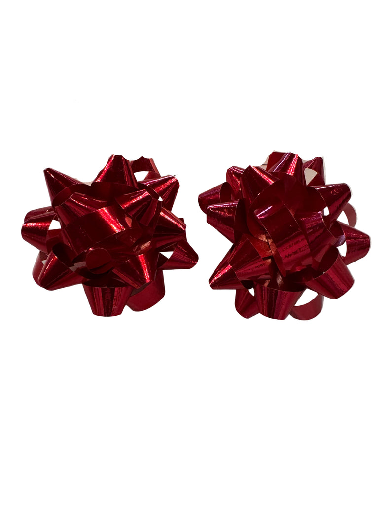 Gift Bow Studs: Bright Red