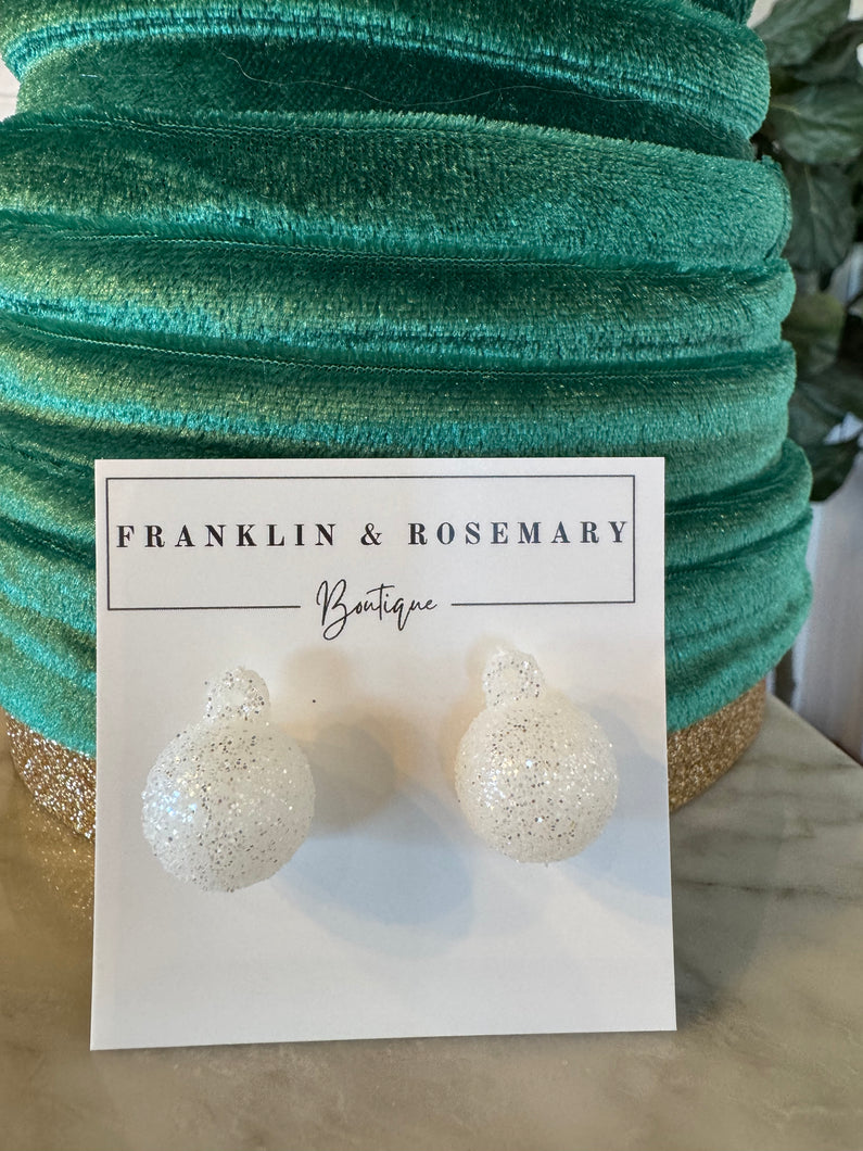White Ornament Studs