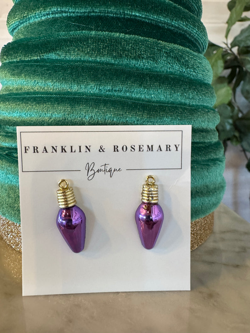 Purple Bulb Earrings
