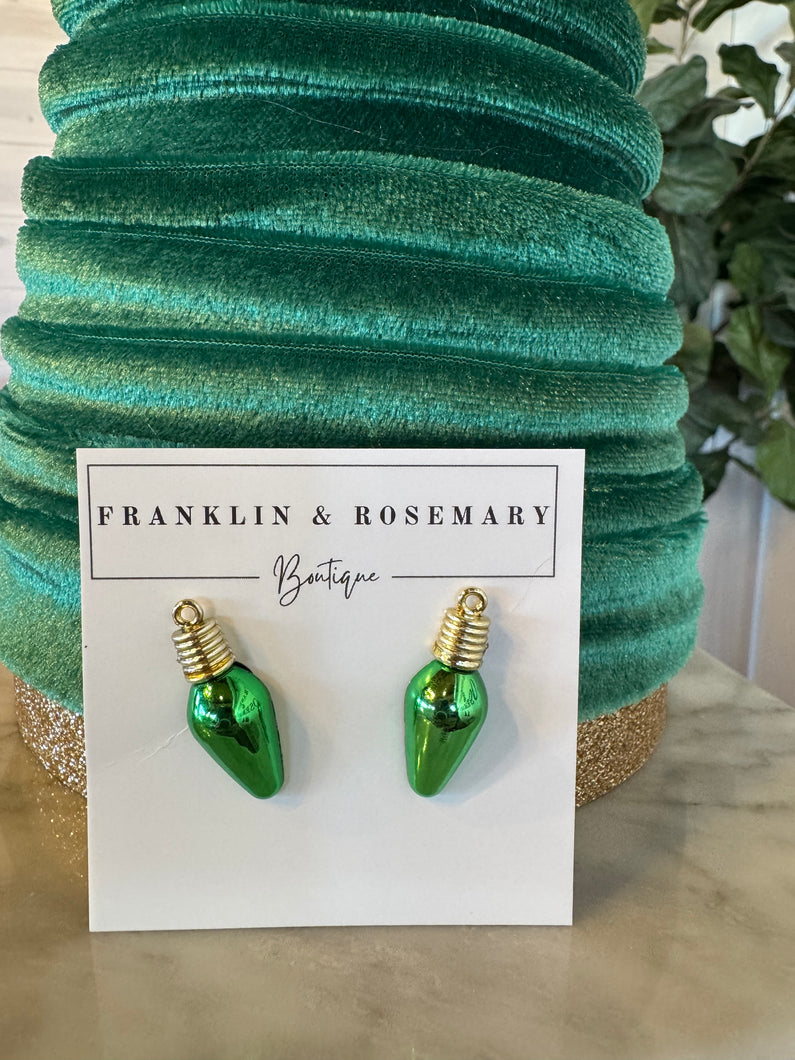 Green Bulb Earrings