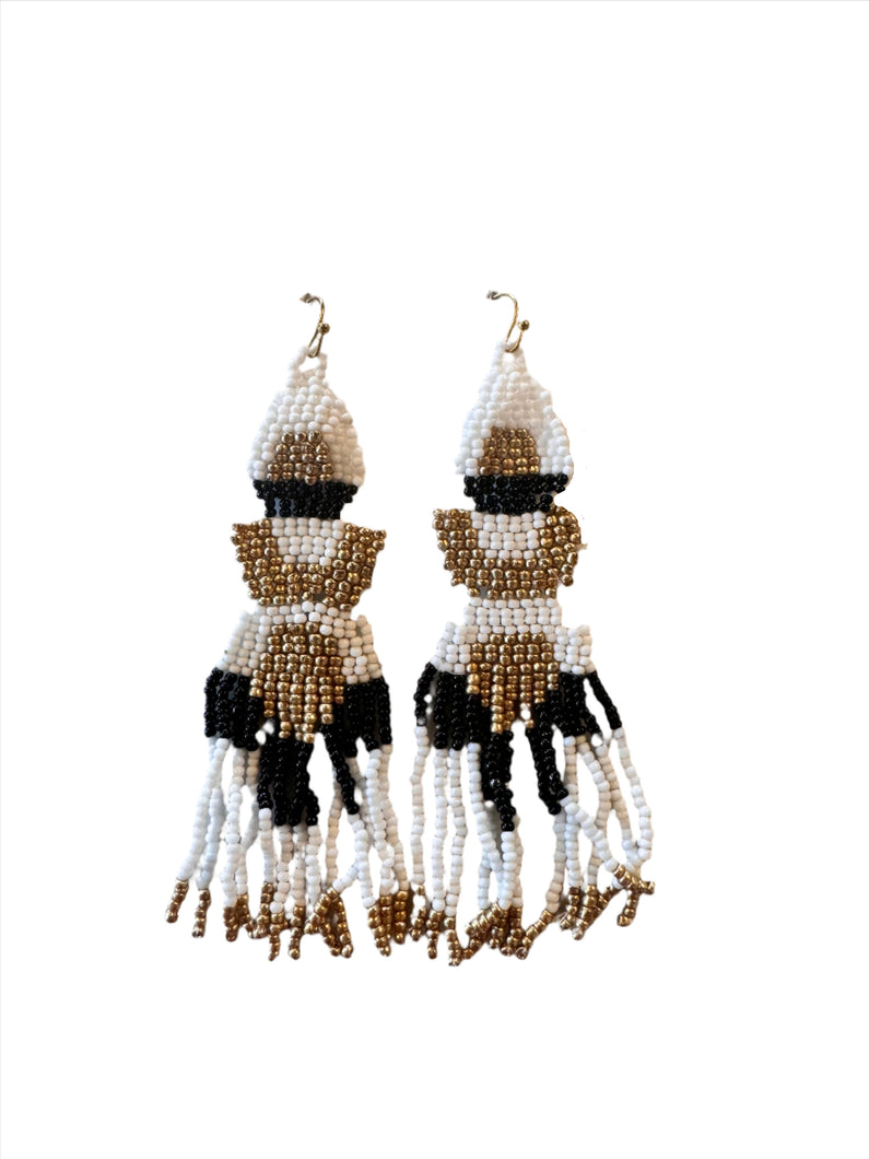 Boho Fringe Earrings: Black