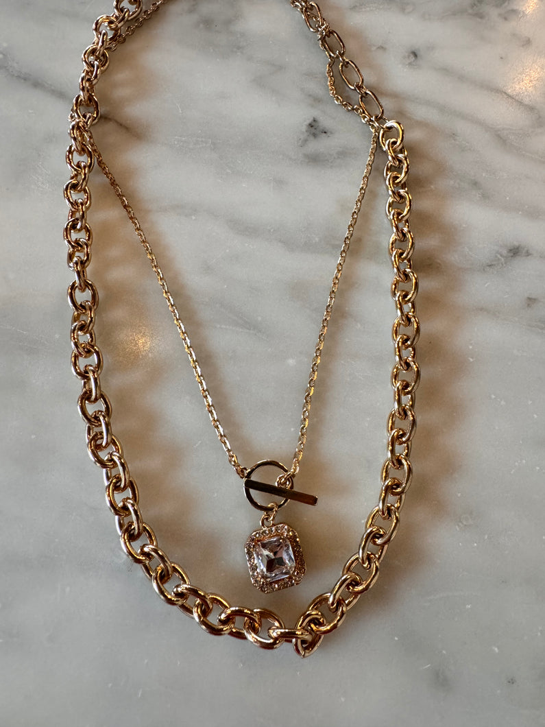 Diamond & Chain Necklace