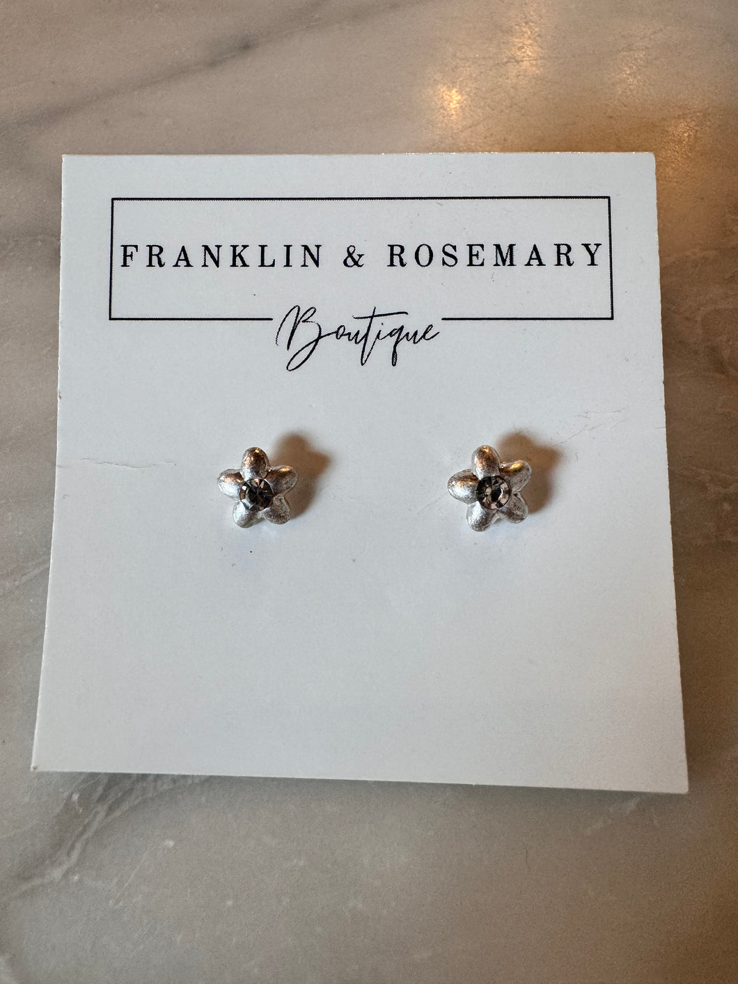 Silver Flower Studs