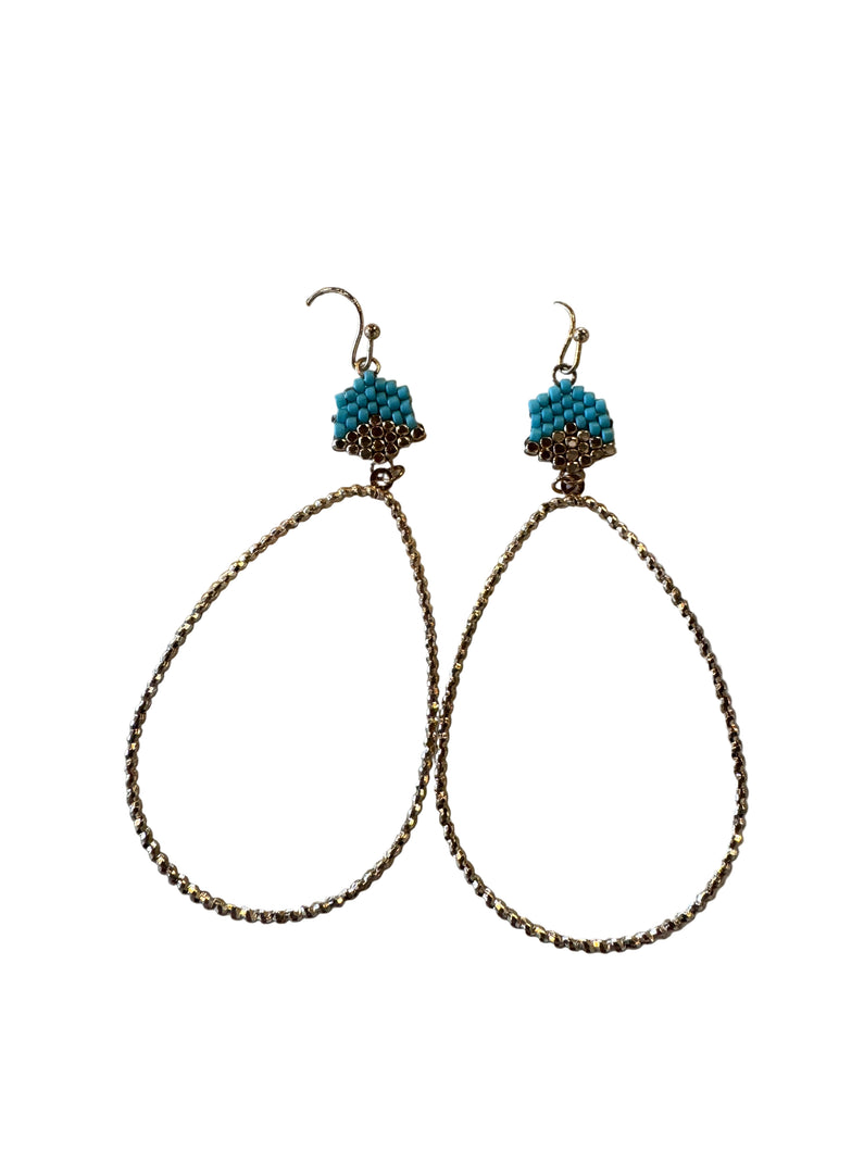 Honeycomb Turq. Earrings