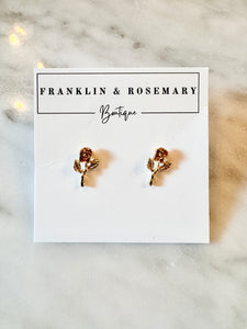 Gold Rose Studs