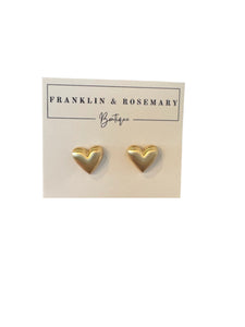 Gold Heart Studs