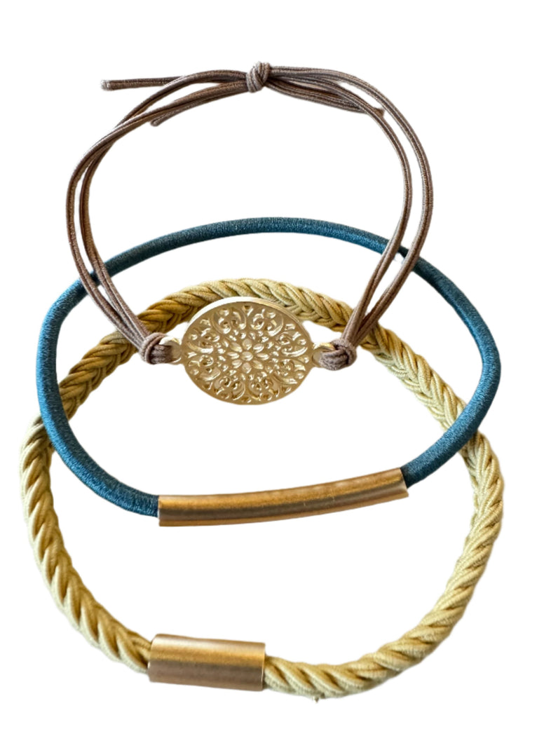 Triple Play Hair Ties: Teal
