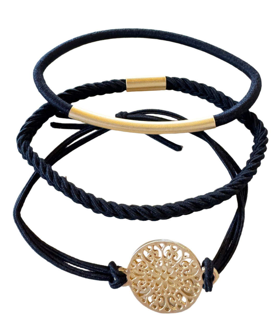 Triple Play Hair Ties: Black