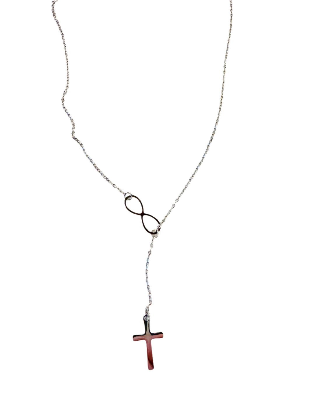 Silver Infinity Cross Necklace
