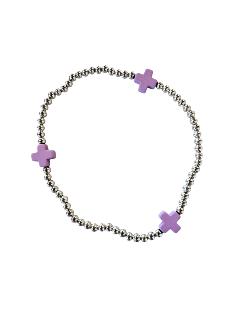 Silver Signature Bracelet: Purple