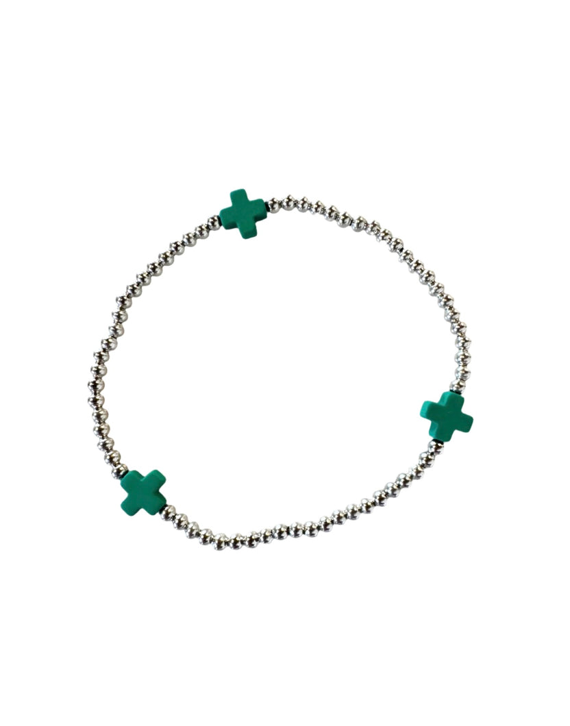 Signature Silver Bracelet: Green