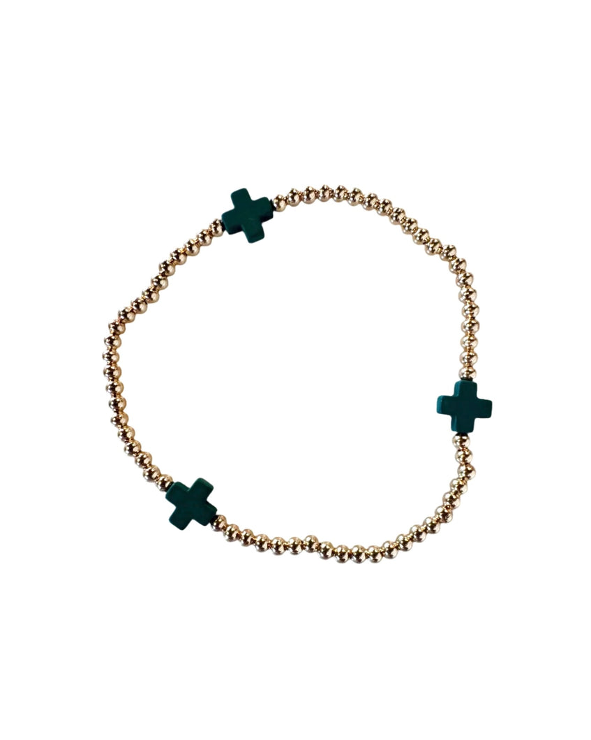 Signature Gold Bracelet: Dk. Grn