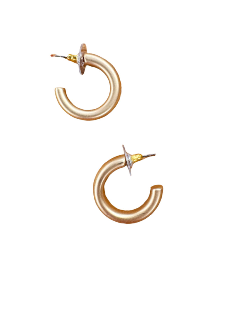 Small Satin Gold Hoops