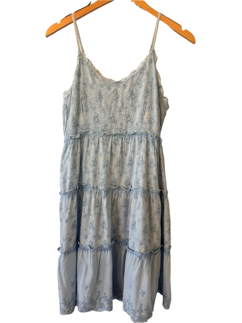 Chambray Embroidered Dress