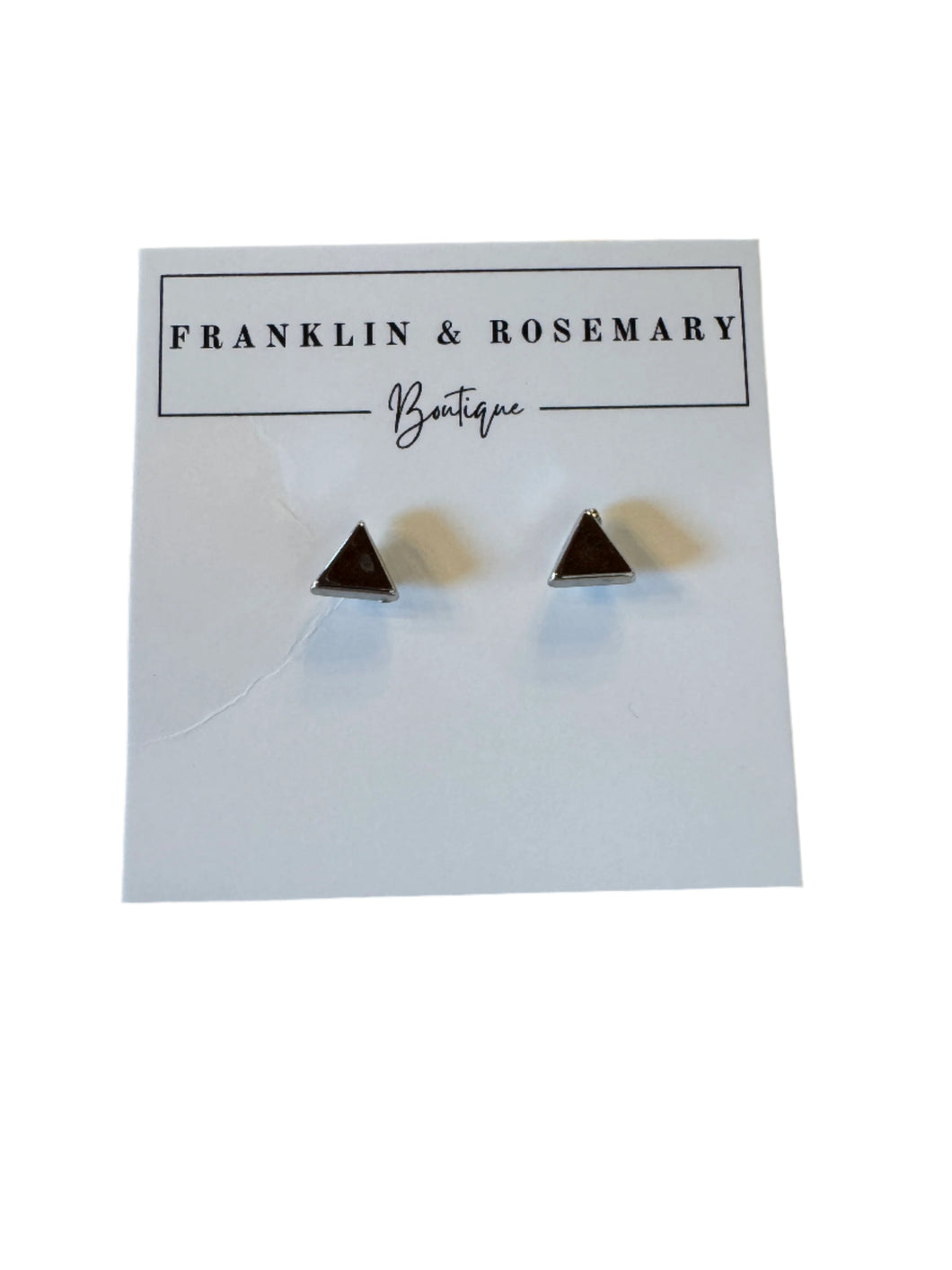Rhodium Triangle Studs