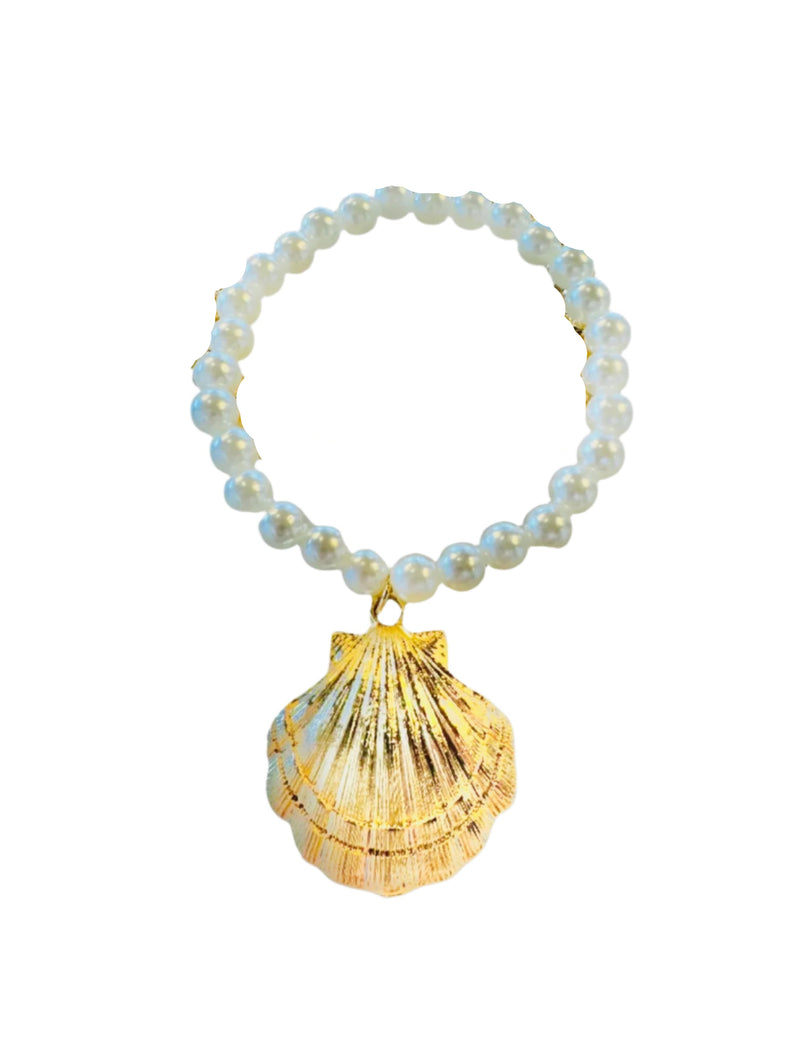Large Shell Pearl Bracelet