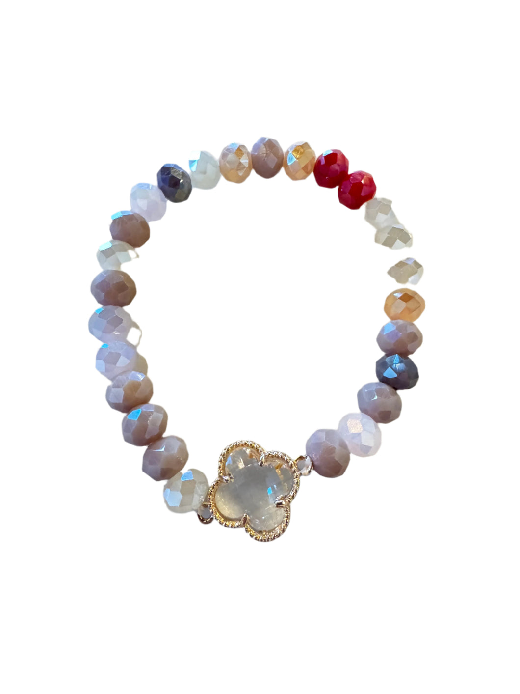 Stack Clover Bracelet: Gray Mix