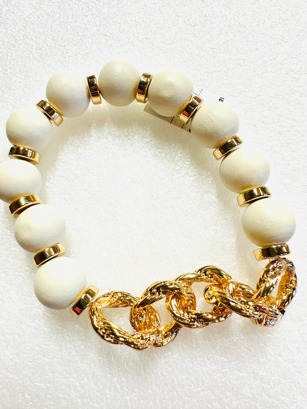 Chunky Chain Bracelet: Off White