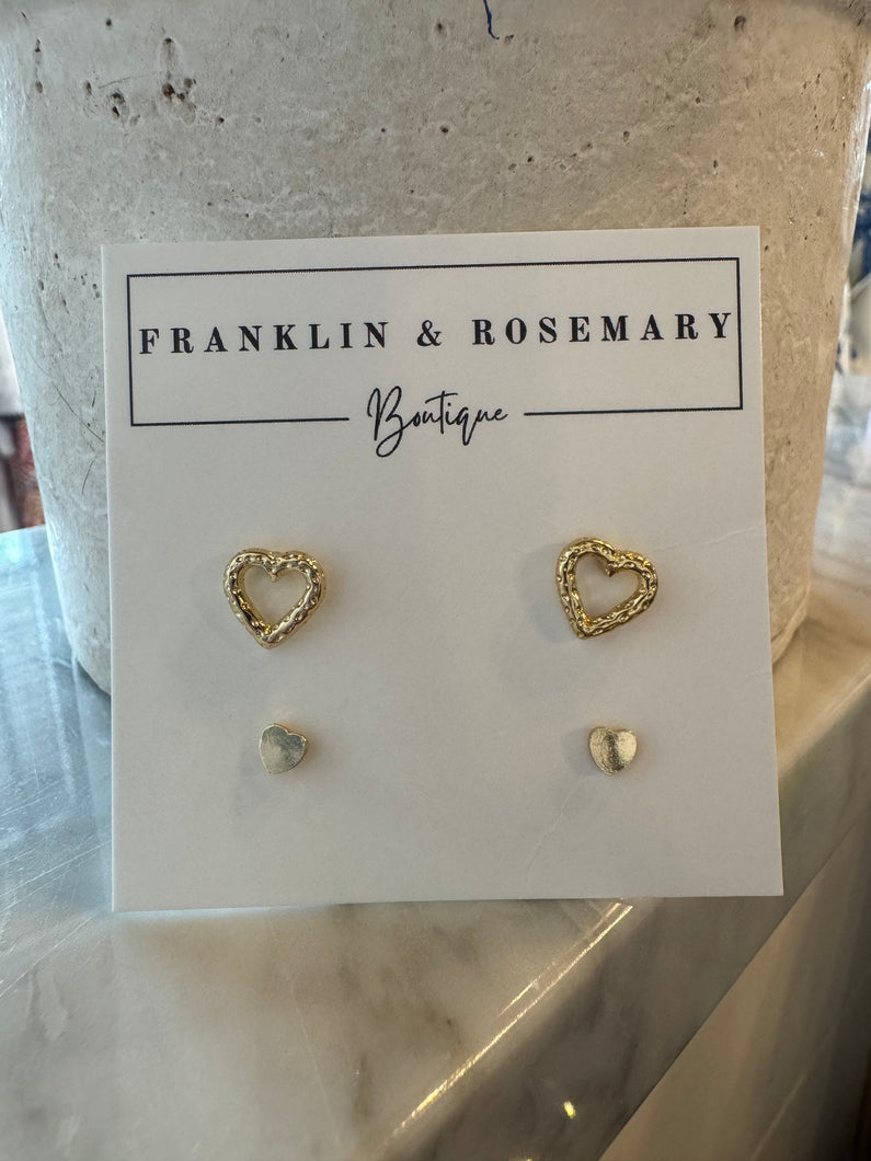 Open Heart Stud Set