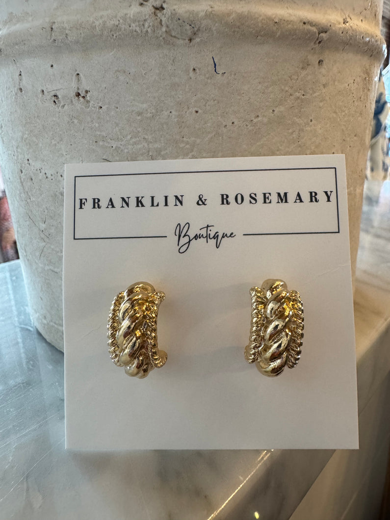 Gold Rope Hoops