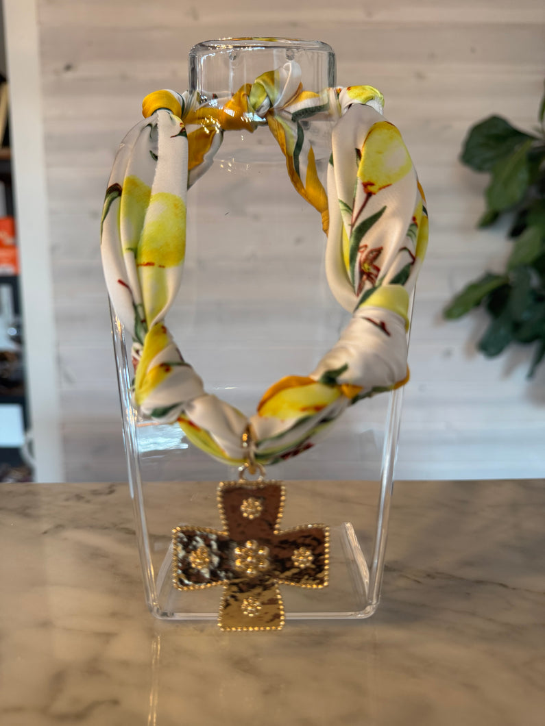 Cross Lemon Bandana Necklace