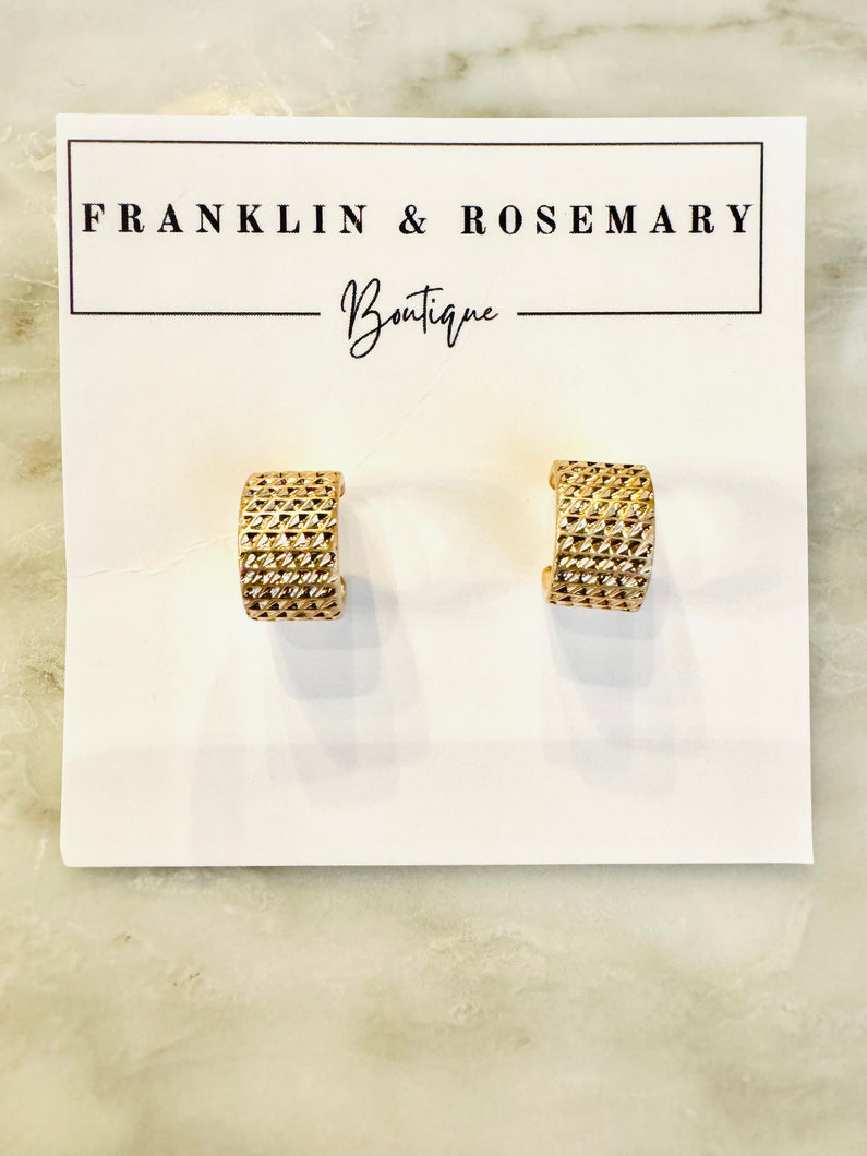 Inset Thick Mini Hoops: Gold