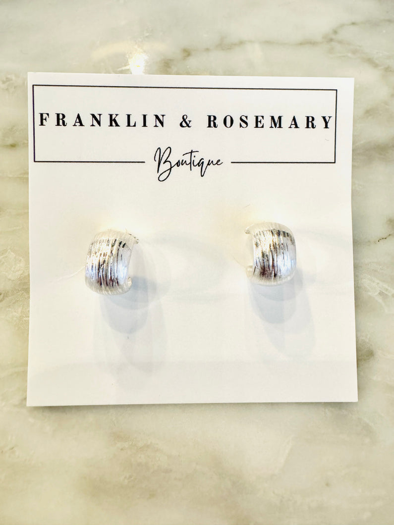 Thick Matte Mini Hoops: Silver