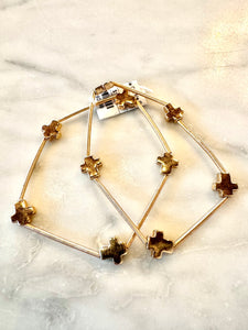 Set Of 2 Cross Bracelets: Gold