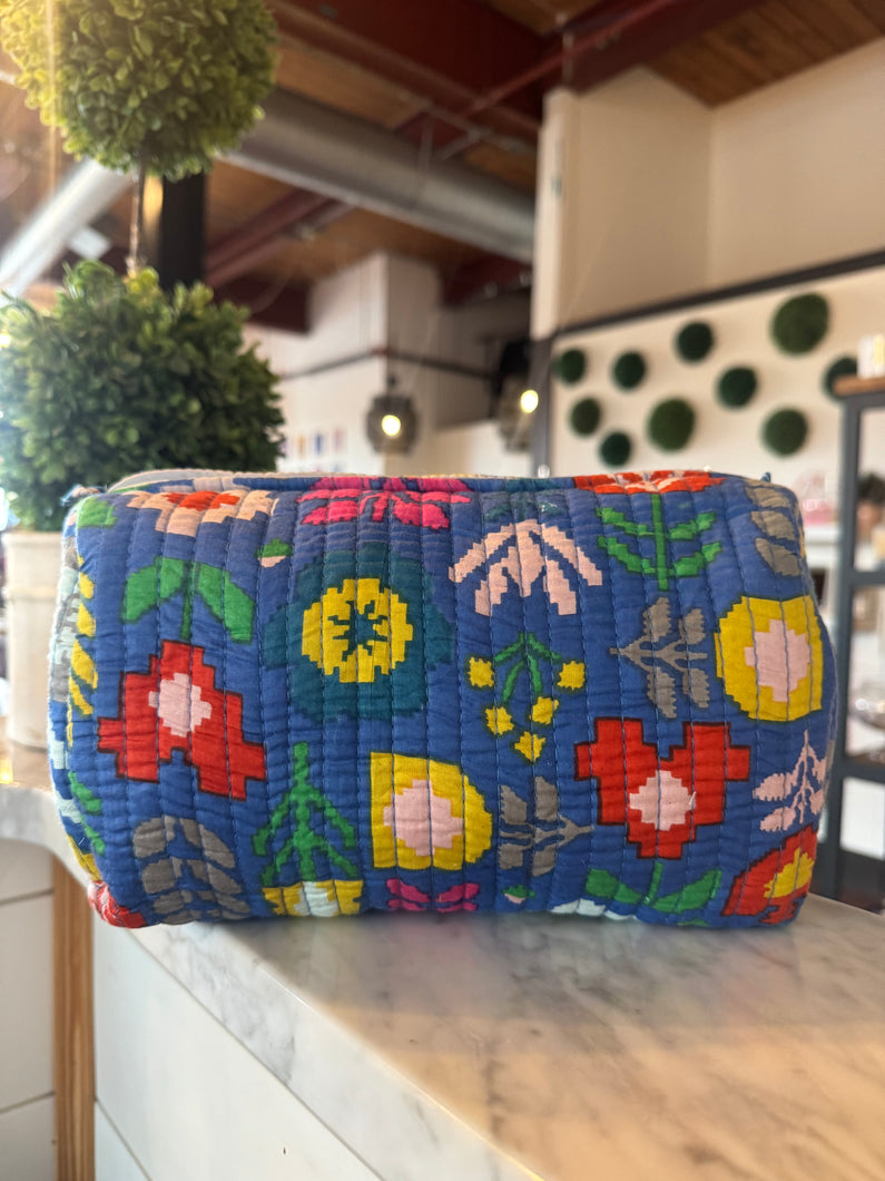 Blue Makeup Bag: Large