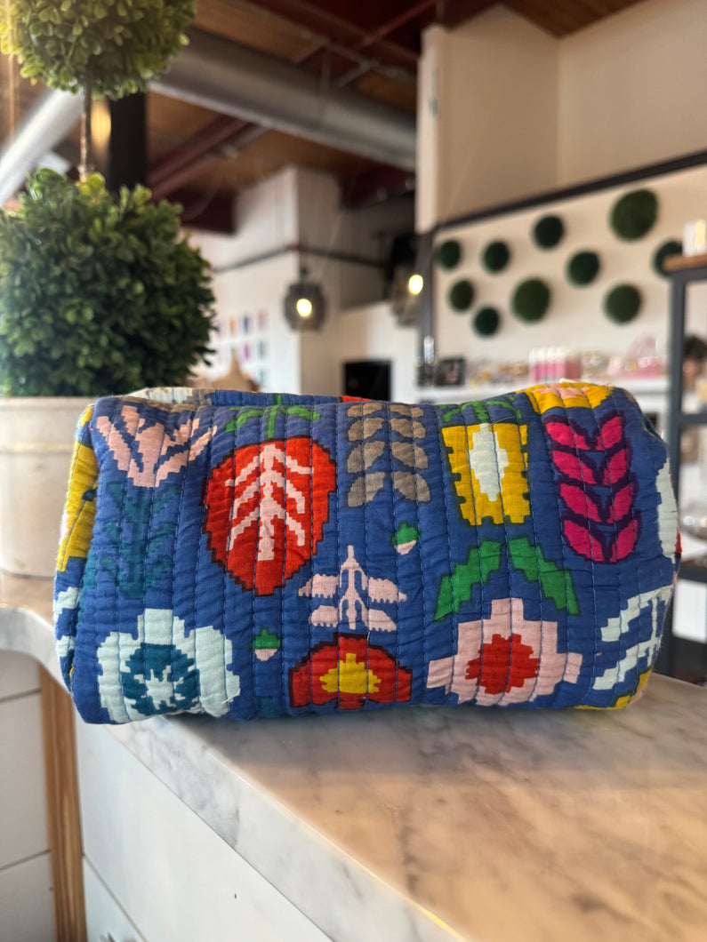 Blue Makeup Bag: Medium