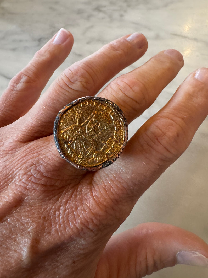 Byzantine Bronze Ring: Sz 8