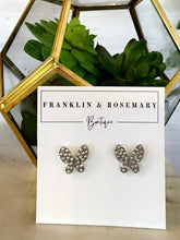 Load image into Gallery viewer, Silver Sparkle Butterfly Studs