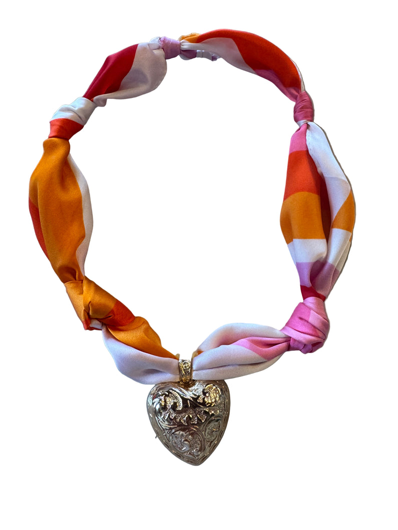 Gold Heart Bandana Necklace