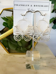 Butterfly Swing Earrings: Silver