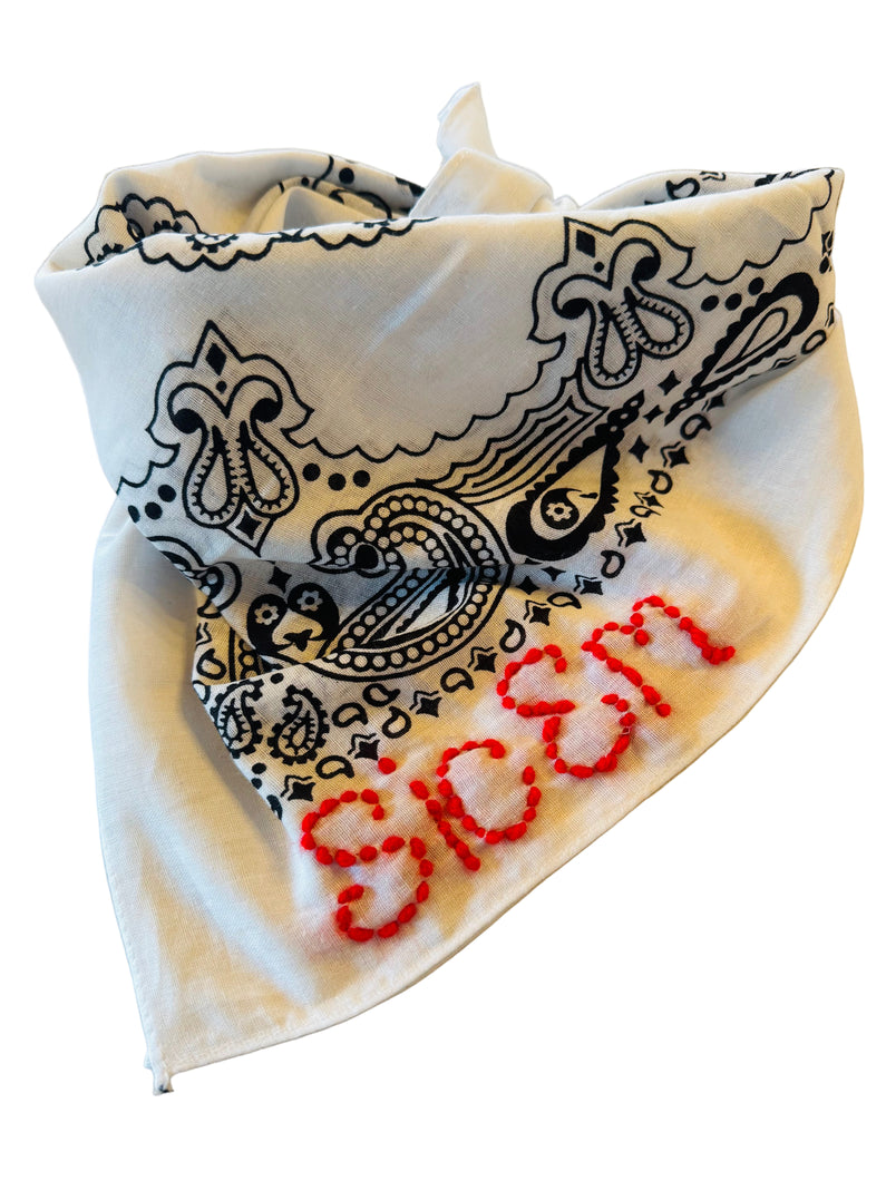 Sic Em White Bandana
