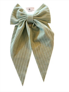 Embossed Bow: Sage