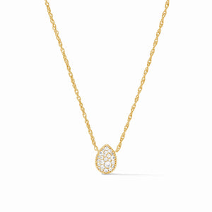 JV Pave Teardrop Delicate Necklace: CZ